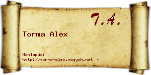 Torma Alex névjegykártya